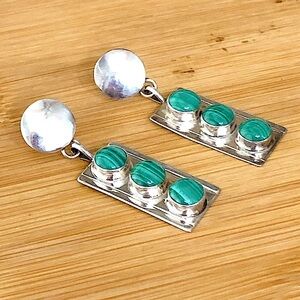 $82 Signed Navajo Estate Stud Earrings Sterling Marked D Sterling